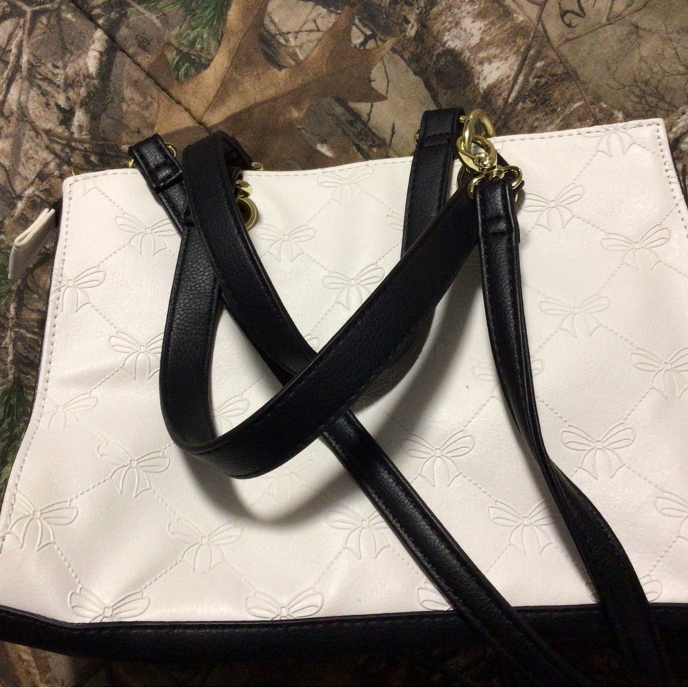 Betsey Johnson Pink, White, and Black Shoulder Bag - Picture 4 of 6